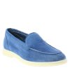 Leonardo Flexible Women'S Moccasin In Light Blue Suede