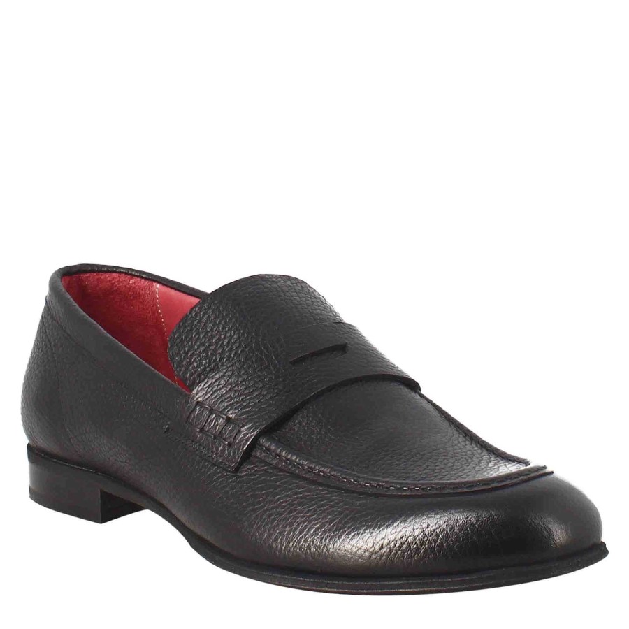 Leonardo Elegant Black Men'S Leather Loafer