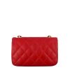 Leonardo Vanity Shoulder Bag In Red Quilted Leather