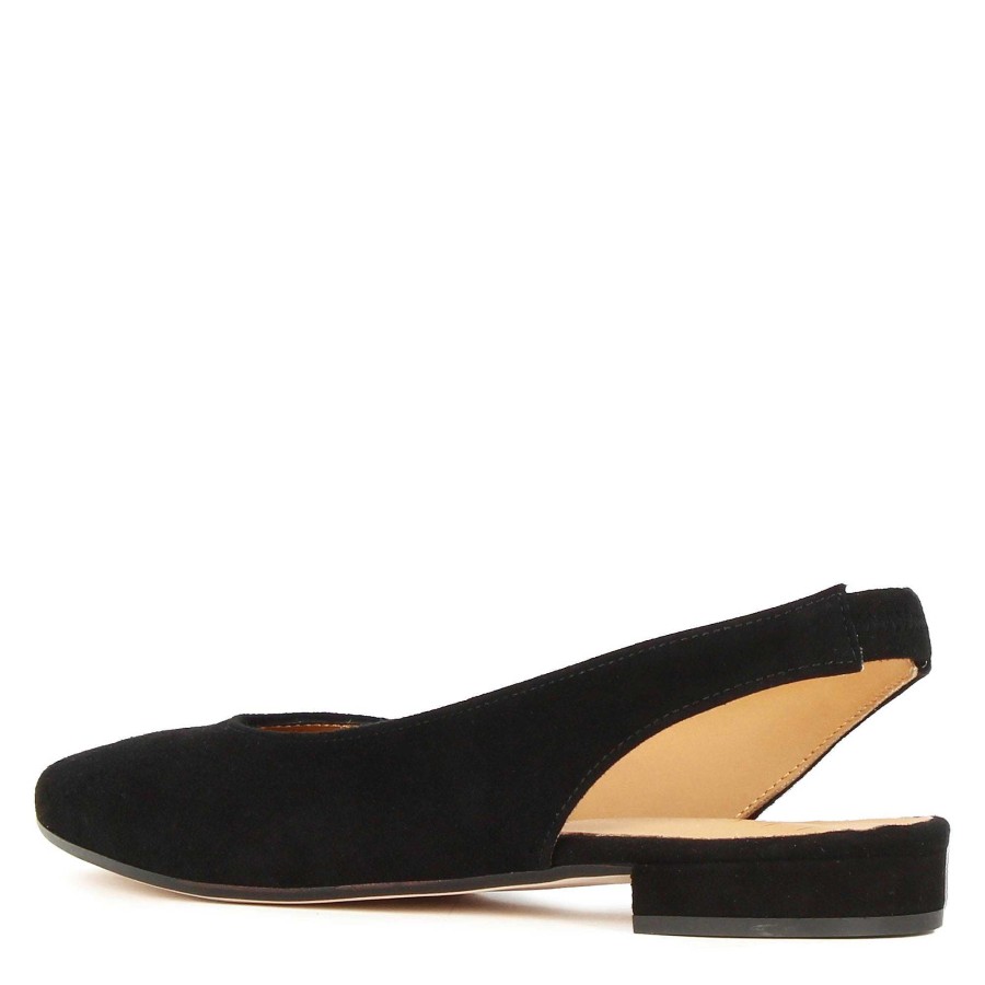 Leonardo Women'S Slingback Ballerina In Black Suede