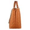 Leonardo Vanity Shopper Bag With Brown Quilted Leather Shoulder Strap