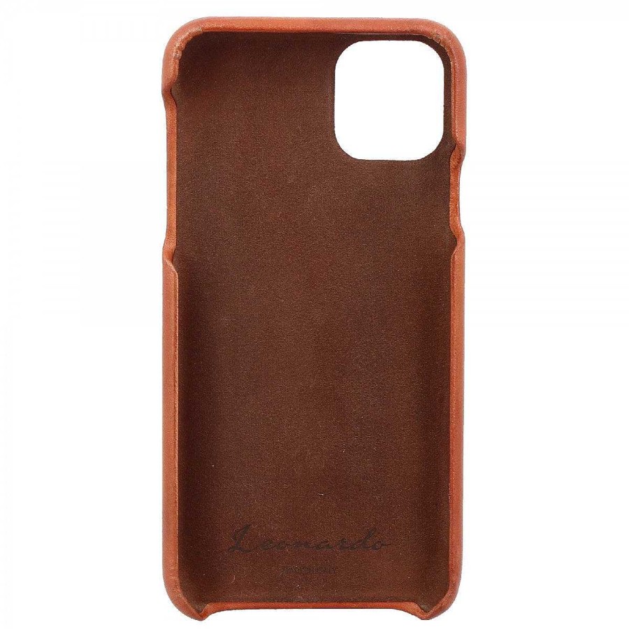 Leonardo Iphone Cover In Hand-Buffed Tan Leather