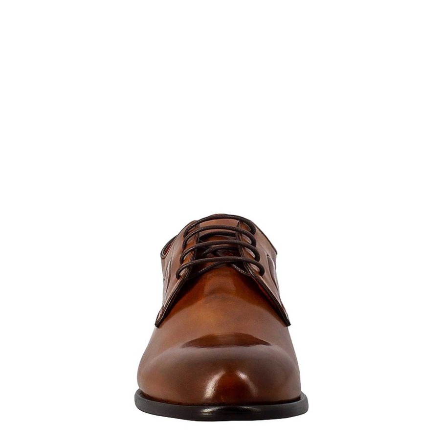 Leonardo Elegant Brown Derby For Men In Smooth Leather