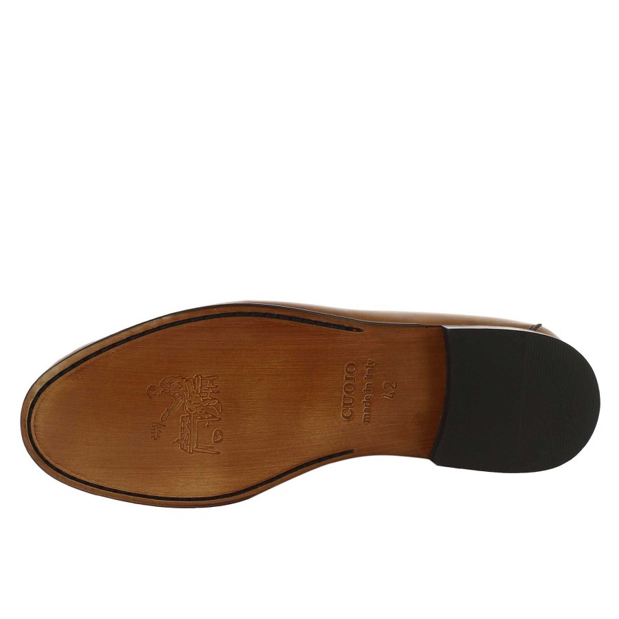 Leonardo Handmade Men'S Moccasins In Brown Leather