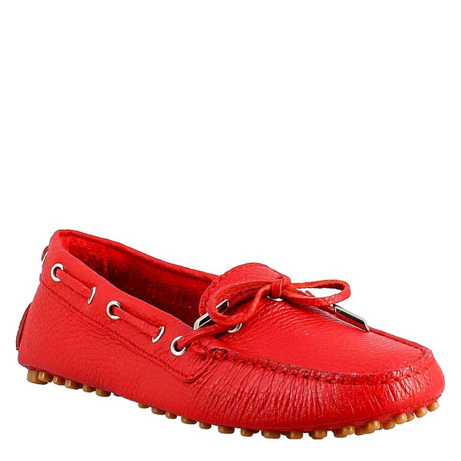 Leonardo Women'S Moccasin With Red Leather Laces