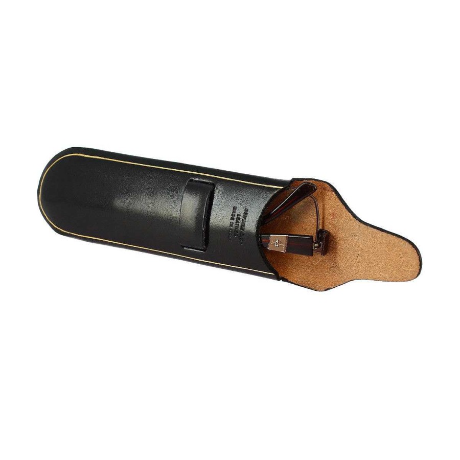 Leonardo Pocket Glasses Holder With Handmade Leather Tab In Different Colours