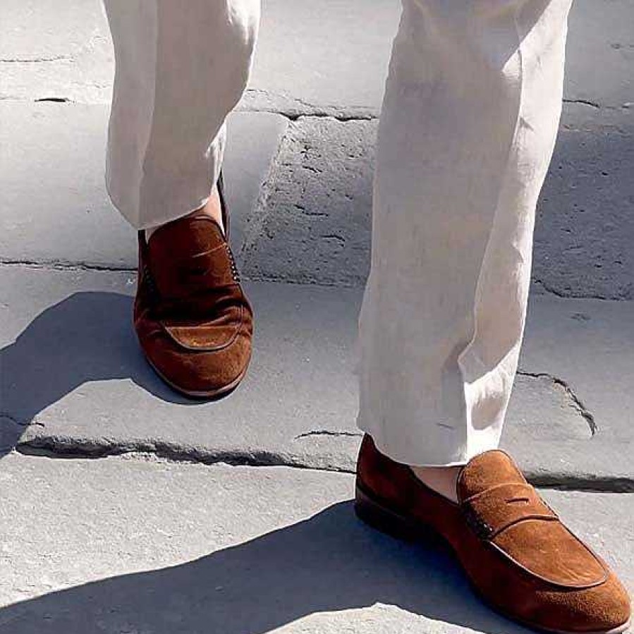 Leonardo Elegant Brown Land Moccasin For Men In Suede