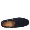 Leonardo Handcrafted Men'S Carshoe Moccasins In Navy Blue Suede Leather.