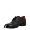 Leonardo Elegant Black Derby For Men In Smooth Leather