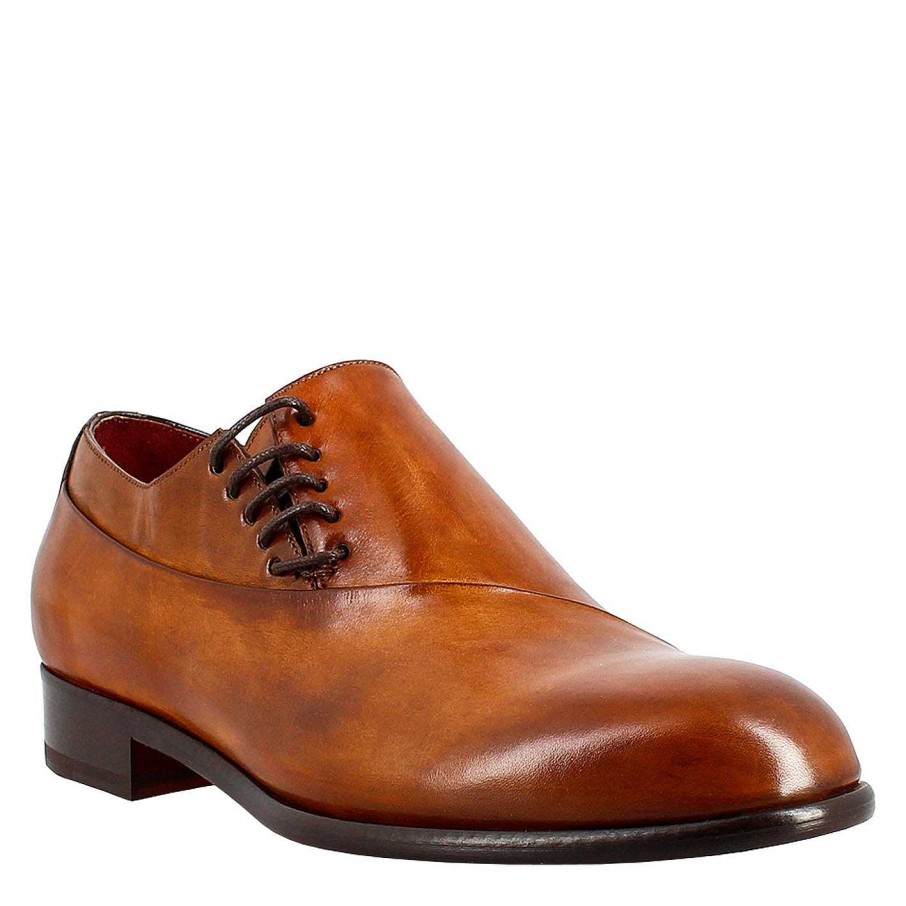 Leonardo Elegant Sienna Brown Oxford For Men In Leather