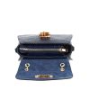 Leonardo Handcrafted Women'S Handbag In Blue Leather With Removable Shoulder Strap