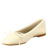 Leonardo Lightweight Beige Women'S Ballet Flats In Smooth Leather