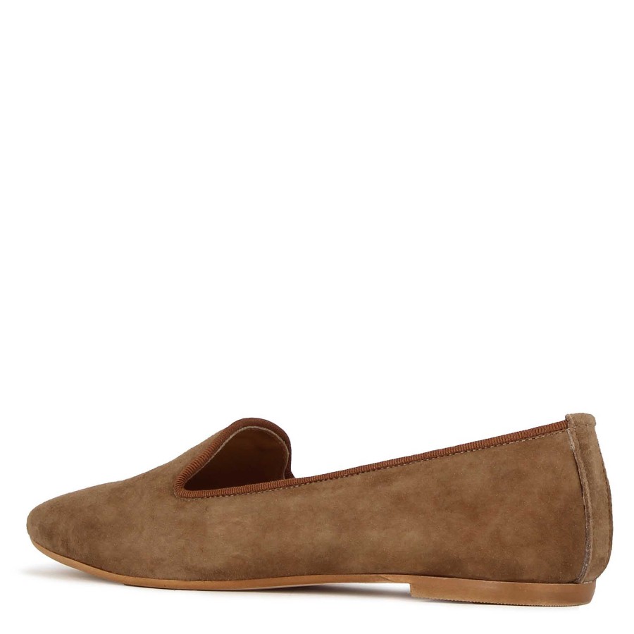 Leonardo Pointed Ballerina Shoes For Women In Brown Suede