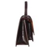 Leonardo Classic Contessina Women'S Bag In Dark Brown Smooth Leather