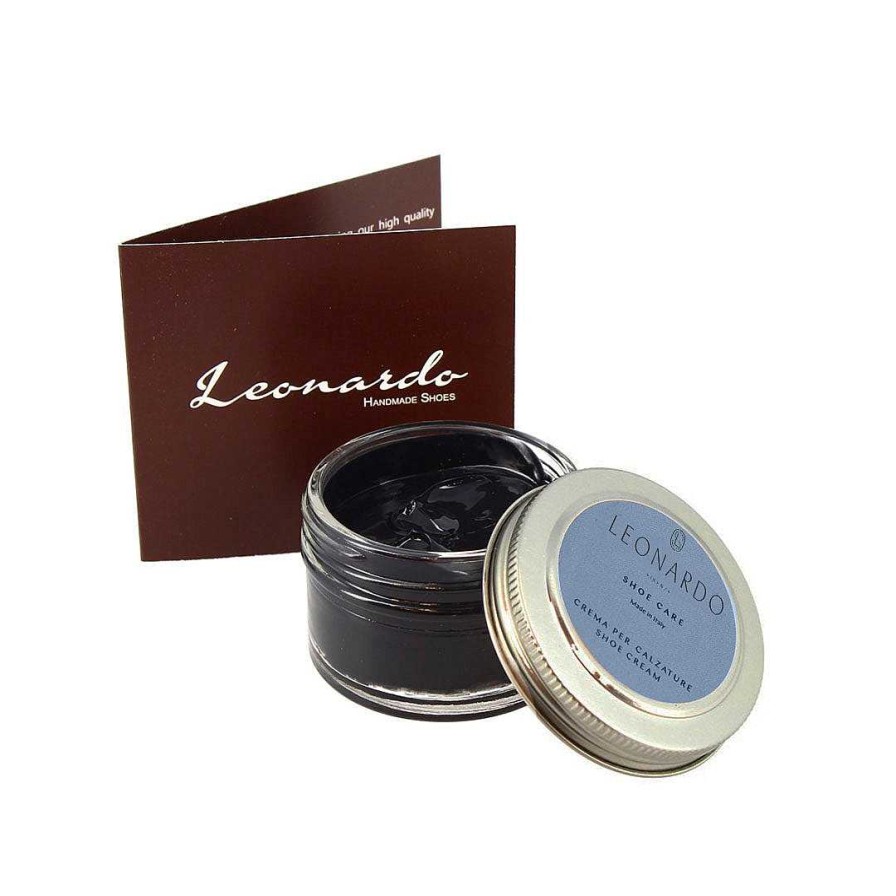 Leonardo Cream Black Shoe Polish For Leather Shoes 50 Ml