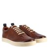 Leonardo Elegant Brown And Blue Men'S Sneaker In Smooth Leather