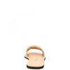 Leonardo Handmade Women'S Wide Band Slip-On Sandals With Pleats In Nude Nappa Leather