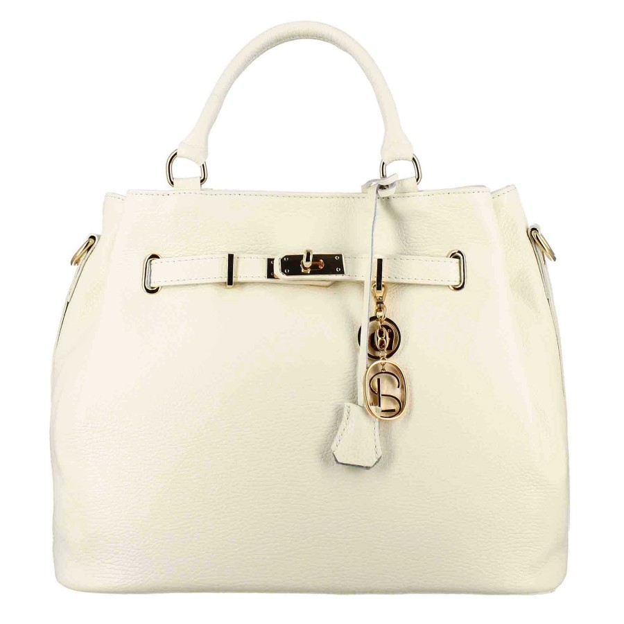 Leonardo Frida Leather Handbag With Removable White Shoulder Strap