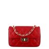 Leonardo Vanity Shoulder Bag In Red Quilted Leather