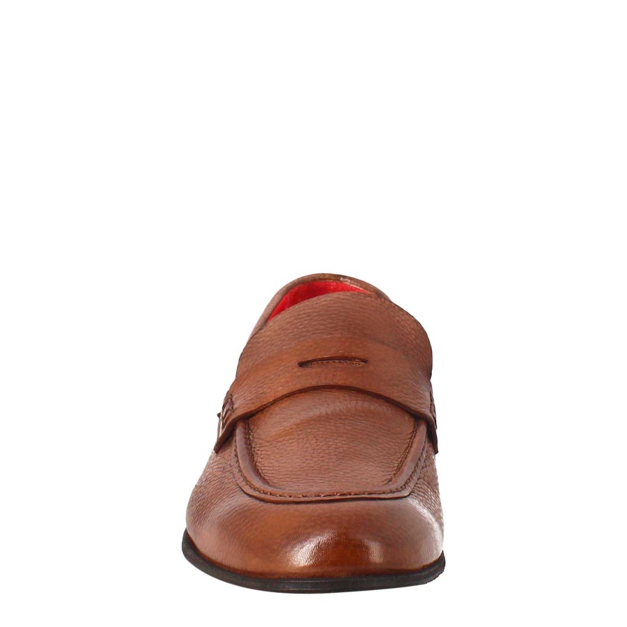 Leonardo Elegant Brandy Brown Men'S Loafer In Leather