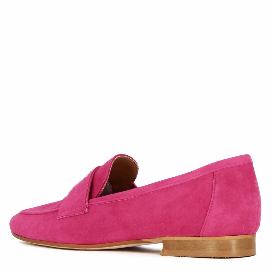 Leonardo Classic Women'S Moccasin In Pink Suede