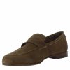 Leonardo Handmade Men'S Slip-On Loafers In Taupe Suede Leather