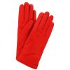 Leonardo Classic Handmade Women'S Gloves In Red Nappa Cashmere Lined