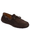 Leonardo Handcrafted Carshoe Moccasins For Men In Brown Suede.