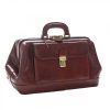 Leonardo Doctor Bag In Full Grain Leather With Metal Zip And Front Pocket