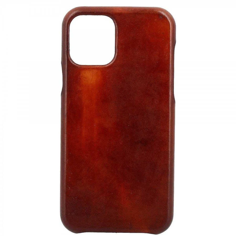 Leonardo Iphone Cover In Hand-Buffed Brandy-Colored Leather