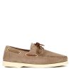 Leonardo Men'S Boat Moccasin In Beige Suede