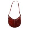 Leonardo Classic Women'S City Shopper Bag In Brown Smooth Leather