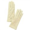 Leonardo Classic Handmade Women'S Gloves In Cream Nappa Leather Lined In Cashmere