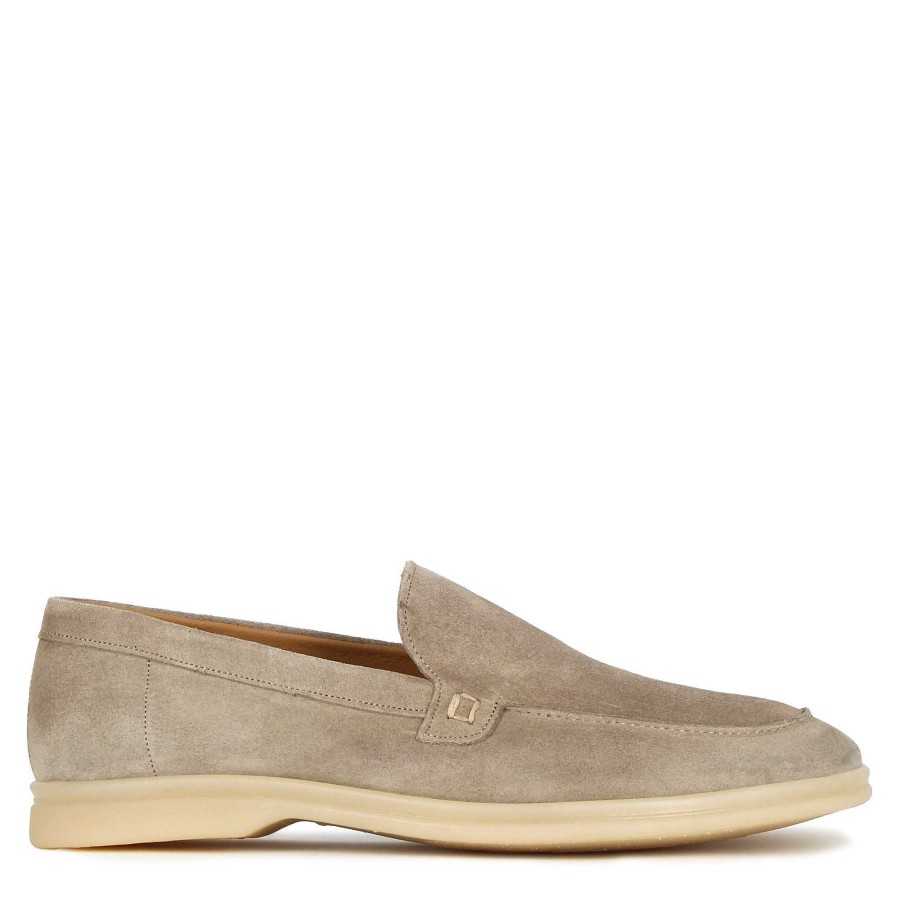 Leonardo Casual Men'S Moccasin In Gray Suede