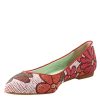 Leonardo Red Women'S Ballerinas In Suede With Rhinestones