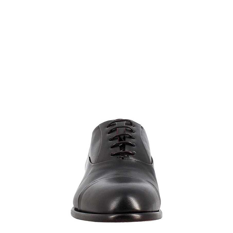 Leonardo Elegant Black Oxford For Men In Leather And Red Lining