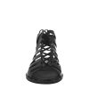 Leonardo Women'S Gladiator Sandal With Handmade Laces In Black Leather