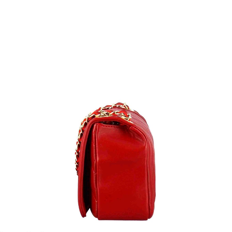 Leonardo Timeless Medium Shoulder Bag In Red Quilted Leather