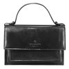 Leonardo Classic Women'S Contessina Bag In Black Smooth Leather