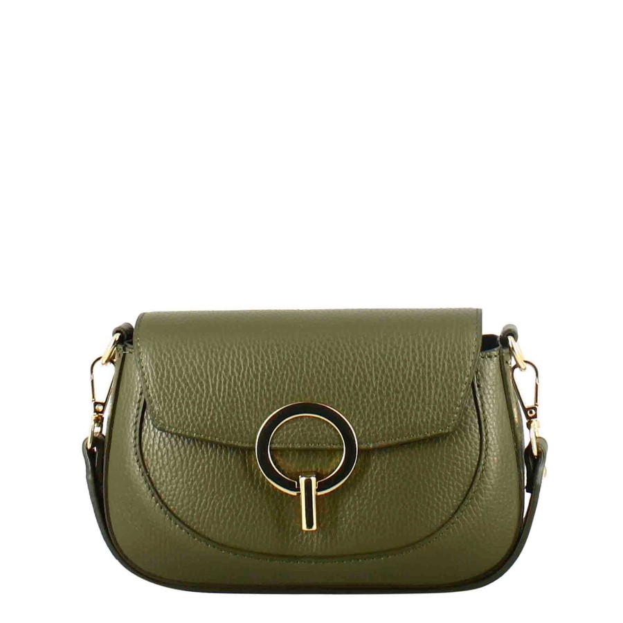 Leonardo Grace Handbag For Women In Green Leather