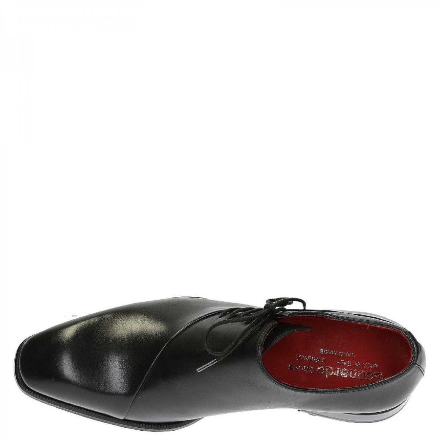 Leonardo Elegant Men'S Oxfords Shoes In Black Leather