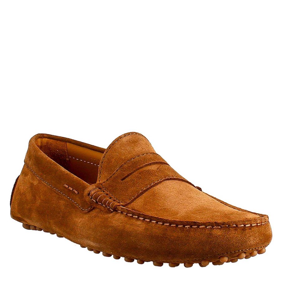 Leonardo Light Brown Lined Men'S Moccasin In Suede