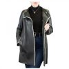 Leonardo Elegant Abois Women'S Reversible Jacket Handmade In Gray Leather With Python Details