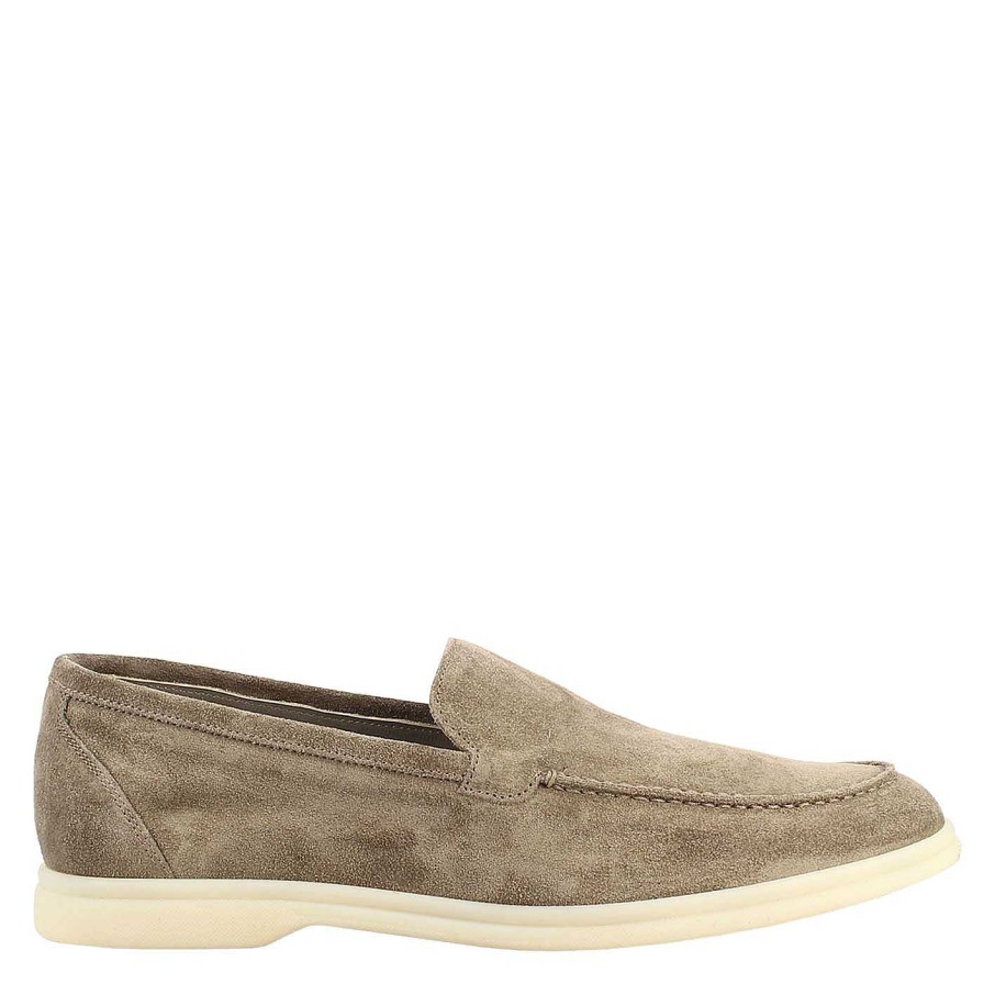 Leonardo Elegant Gray Unlined Men'S Loafer In Suede