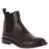 Leonardo Classic Handmade Men'S Ankle Boots In Brown Leather