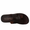 Leonardo Men'S H-Shaped Sandals In Dark Brown Leather