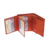 Leonardo Handmade Sauvage Uni Wallet In Orange Calfskin With Banknote Compartments