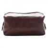 Leonardo Small Toiletry Bag In Full Grain Leather With Zip Closure And Utility Pocket