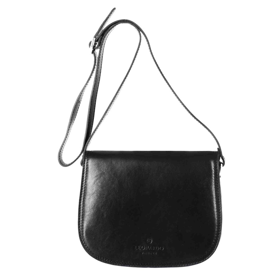 Leonardo Essential Women'S Bag In Black Smooth Leather