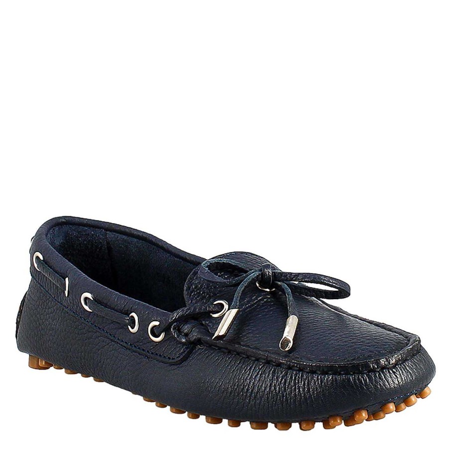 Leonardo Women'S Moccasin With Blue Leather Laces